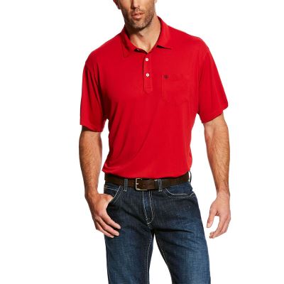 Ariat Western: Freeze Point Polo Hombre - Rojas (MSVRW3601)